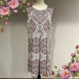 Scoop neck paisley print casual plus size dress